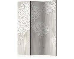 Vouwscherm / Kamerscherm - Papieren paardenbloemen 135x172cm, gemonteerd geleverd, dubbelzijdig geprint