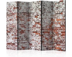 Vouwscherm / Kamerscherm - Stenen muur, 225x172cm , gemonteerd geleverd, dubbelzijdig geprint