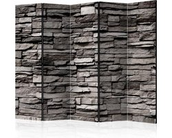 Vouwscherm / Kamerscherm - Stenen muur 225x172cm , gemonteerd geleverd, dubbelzijdig geprint