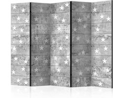 Vouwscherm / Kamerscherm - Sterren op beton 225x172cm , gemonteerd geleverd, dubbelzijdig geprint