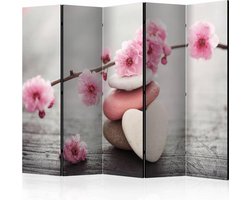 Vouwscherm / Kamerscherm - Zen bloemen 225x172cm , gemonteerd geleverd, dubbelzijdig geprint