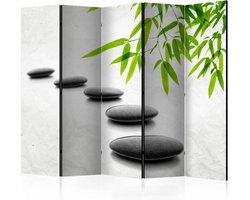 Vouwscherm / Kamerscherm - Zen Stenen 225x172cm , gemonteerd geleverd, dubbelzijdig geprint