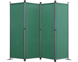 Vouwscherm Ruimteverdeler - Inkijkbescherming Vouwwand - Privacy Creëren Buiten - 4-delig Flexibel Instelbaar - 224 x 165 cm - Groen