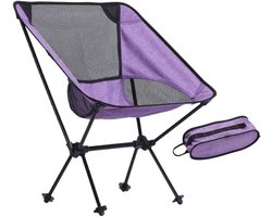 Vouwstoel Camping - Klapstoel Outdoor - Buitenactiviteiten - Lichtgewicht Aluminium - 53x35x67cm - Paars