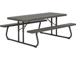 Vouwtafel Lifetime Hout Bruin Picknick Staal Plastic 183 x 74 x 145 cm