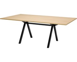 VPAX - vergadertafel - 200x120 - 75cm hoogte - Eiken Natuur - zwart Frame (Nederlands Product - BUUR Collectie)