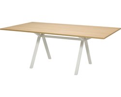 VPAX - vergadertafel - 240x120 - 75cm hoogte - Eiken Natuur - Wit Frame (Fair Furniture Group – Nederlands Familiebedrijf)