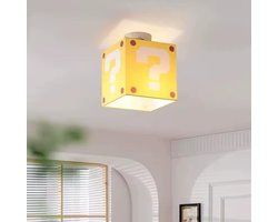Vraagteken Plafondlamp Kinderkamer – Creatieve Stoffen Plafondlamp – Warm Licht – Speels Design - Mario