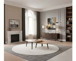 Vrije hoogte onderzijde (in cm) 70 Personen aan tafel 1 Diepte (in cm) 64 Lengte (in cm) 110 Breedte (in cm) 110 Hoogte (in cm) 39 Gewicht product in gram 17800 Merk LABEL51 Materiaal Mangohout Kleur Naturel Stijl Industrieel Vorm Geometrisch Kleur v