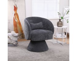 Vrije tijd moderne stoelen in de woonkamer en slaapkamer - met een onderstel dat 360° kan draaien - De polyblend bundelstof zorgt voor een comfortabele en zachte zitervaring - Grijs
