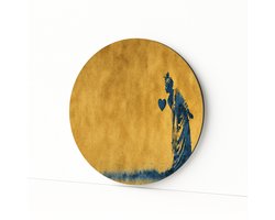 Vrijheidsbeeld met hart - Wandobject rond - Dibond muurcirkel - 40x40 cm