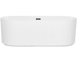 Vrijstaand Bad 170x78x58 cm – Geribbeld Design - Wit - Met overloop