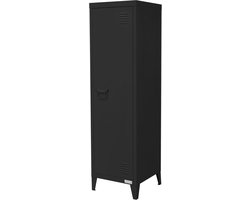 Vrijstaande archiefkast van staal met 4 poten, 38x38x137,5 cm, zwart, moderne opbergoplossing