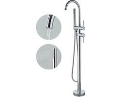 Vrijstaande Badkraan met Handdouche - waterkraan Chroom, Modern Design, Twee Waterfuncties, Voor Badkuip