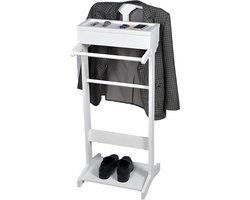 Vrijstaande Dressboy - Kledingrek Meubel - Kleding Organiseren - Met Dienblad - 44x36x110 cm - Zwart