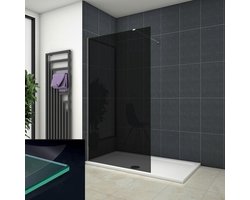 vrijstaande inloopdouche 100x200cm,douchescherm,10mm rookglas,veiligdheidsglas met explosie bestendige folie,nano easyclean antikalk