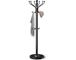 Vrijstaande Kapstok met 16 Haken en Marmeren Voet - Moderne Staande Garderobe voor Jassen en Tassen