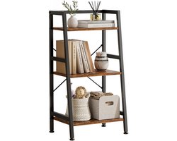Vrijstaande Ladderkast van Metaal, Industrieel Ontwerp, Open Opbergrek voor Woonkamer, Slaapkamer, Keuken en Kantoor, Ruimtebesparend en Stijlvol, 30 x 42 x 79.5 cm
