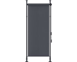 Vrijstaande luifel - in lengte verstelbaar - installatie zonder boren - aluminium frame - 1 - 2 x 2 - 2 - 3 - 1 m - donkergrijs