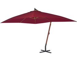 Vrijstaande Parasol - Tuinparasol Schaduwdoek - Buiten Ontspannen - Sterke Houten Stok - 400 x 300 cm - Bordeauxrood