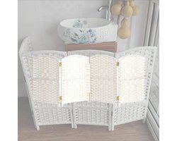 Vrijstaande rotan kamerverdeler - indoor beweegbare opvouwbare scheidingswand voor slaapkamer balkon kleuterschool - 8 stuks 40 x 100 cm - stijlvolle privacyoplossing