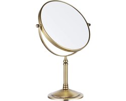 Vrijstaande Vergrootspiegel 5x voor Kaptafel en Badkamer - Dubbelzijdig Messing