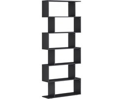 Vrijstaande zwarte boekenkast als roomdivider met moderne design