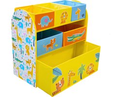 Vrolijke Dieren Opbergkast - Speelgoed Opbergbank - Kinderkast met Opbergbakken - Opbergsysteem voor Kinderen - 62,5 x 29,5 x 60 cm