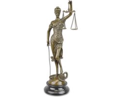 Vrouwe Justitia Beeld - Bronzen Beeld - Mythologie - Brons Kunst Sculptuur - Griekse en Romeinse God - Rechtvaardigheid - Decoratie - 13x12x40
