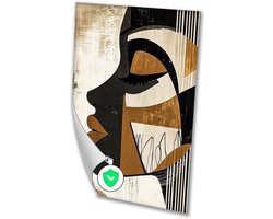 Vrouwelijk portret abstract ontwerp - Portret wanddecoratie - Poster vrouw - Art Deco - Poster slaapkamer - Slaapkamer accessoires - poster 30x40 cm