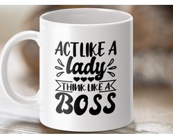 vrouwen mok, lady boss mok, meisje baas, empowerment cadeau, inspiratie mok, motiverende mok, krachtige vrouw, grappige mok, cadeau voor haar, sterke vrouw, dames mok, act like lady, think like a boss