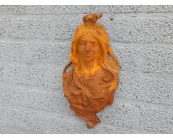 Vrouwenhoofd, Art Nouveau - sculptuur, gemaakt van gietijzer