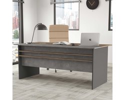 VS1 Bureau | 100% MELAMINE | Bruin, Grijs, Antraciet - Asir Group - Bureautafels - Antraciet - Melamine - Bureautafels -