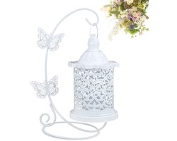 VT Goods - Kaarsenhouder - Decoratieve Vogelkooi - Elegant design - Wit - Binnen en Buiten - Perfect voor Tafels - Metalen Kaarshouder