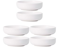 VT Goods - Keramische Sauskommen Set - Kleine Dipschalen - 6 Stuks - Wit - Ideaal voor Sojasaus - Perfect voor Thuisfeesten