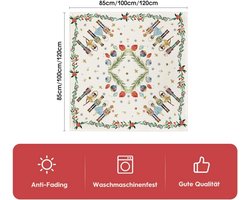 VT Goods - Notenkraker Tafelkleed - Kerstmis Tafeldecoratie - 85 x 85 cm - Vrolijk Design - Duurzaam en Zacht - Geschikt voor Eettafel - Witte Kleur