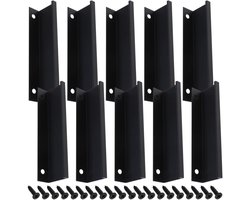 VT Goods - Terug Mount Vinger Rand Pull Handgrepen - 10 Aluminium - Zwart - Verborgen Trekhendel - Geschikt voor Keuken en Meubels - 120mm