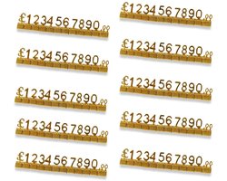 Vt products - Digitale Prijskaartje - 3D Metalen Rekken - Verstelbare £ Prijs Kubus Kit - Goud - Prijsmarker Labels - Geschikt voor Winkel Display ...