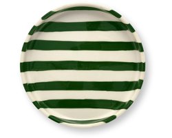 VT Wonen - Gebaksbord Stripes Donkergroen - Vaatwasserbestendig - strepen