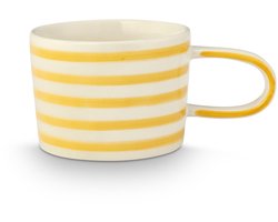 VT Wonen Mok Stripes Geel Keramiek 350 ml