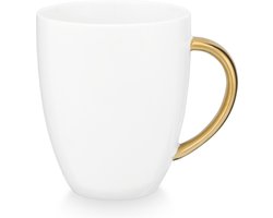 VT WONEN - Set van 2 mokken met oor - wit goud - 250 ML