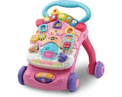 VTech 2 in 1 Baby Walker - Loopwagen Baby - Educatief Baby Speelgoed - Licht & Geluidseffecten - Nederlands Gesproken Speelgoed - Cadeau - Roze - 9 tot 36 Maanden