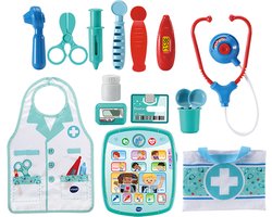 VTech Verzorg & Leer Speelgoeddoktersset - Educatief Speelgoed - Inclusief 15 accessoires - Met Gezongen Liedjes