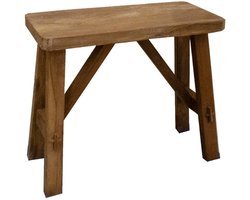 Vtw Living - Houten Bankje - Bankje van Teakhout - Hout - Bruin - Massief - 45 x 25 x 50 cm