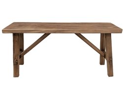 Vtw Living - Houten Bankje - Bankje van Teakhout - Hout - Bruin - Massief - 45 x 25 x 90 cm
