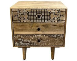 Vtw Living - Nachtkastje Slaapkamer - Nachtkastjes - Nachtkast - Nachtkastjes Industrieel Modern - Kast - 50 x 45 x 55 cm