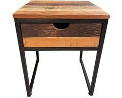 Vtw Living - Retro Nachtkastje Slaapkamer - Nachtkastjes - Nachtkast - Nachtkastjes Industrieel Modern - Kast - 40 x 40 x 50 cm