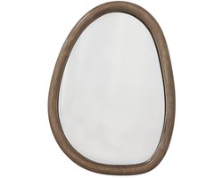 Vtw Living - Spiegel Asymmetrisch - Organische Wandspiegel - Hout - Naturel Bruin - 29,5 x 3 x 39,5 cm