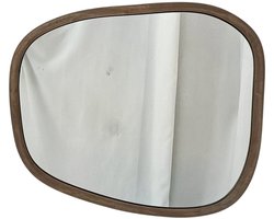 Vtw Living - Spiegel Asymmetrisch - Organische Wandspiegel - Hout - Naturel Bruin - 33 x 3 x 59,5 cm