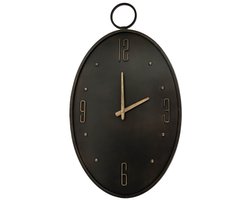 Vtw Living - Stijlvolle Wandklok - Klok - Antraciet - Metaal - 75 cm